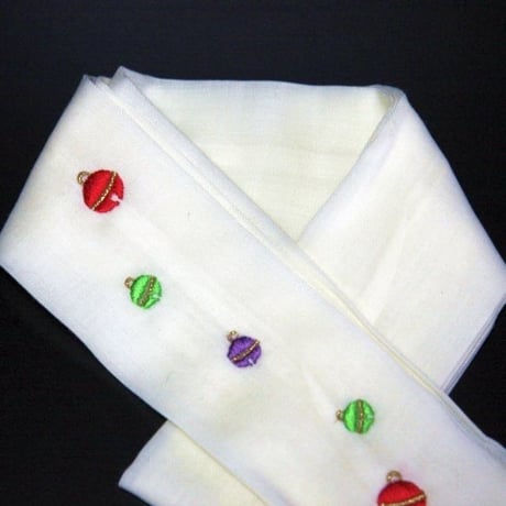 刺繍入り腰紐　鈴　白