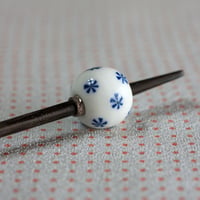 白玉　小紋散し　蜻蛉玉簪（とんぼ玉かんざし）