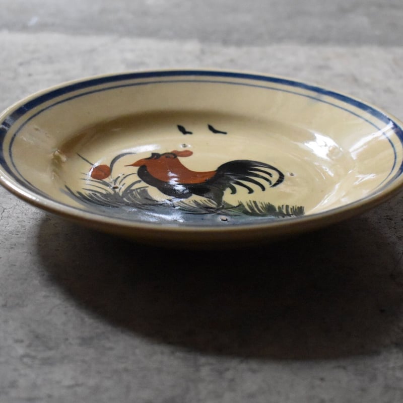 鶏の絵柄 陶器ボウル 3点セット　ソンべ焼き　ヴィンテージ　アンティーク 鶏の絵柄 陶器ボウル 3点セット ソンべ焼き ヴィンテージ