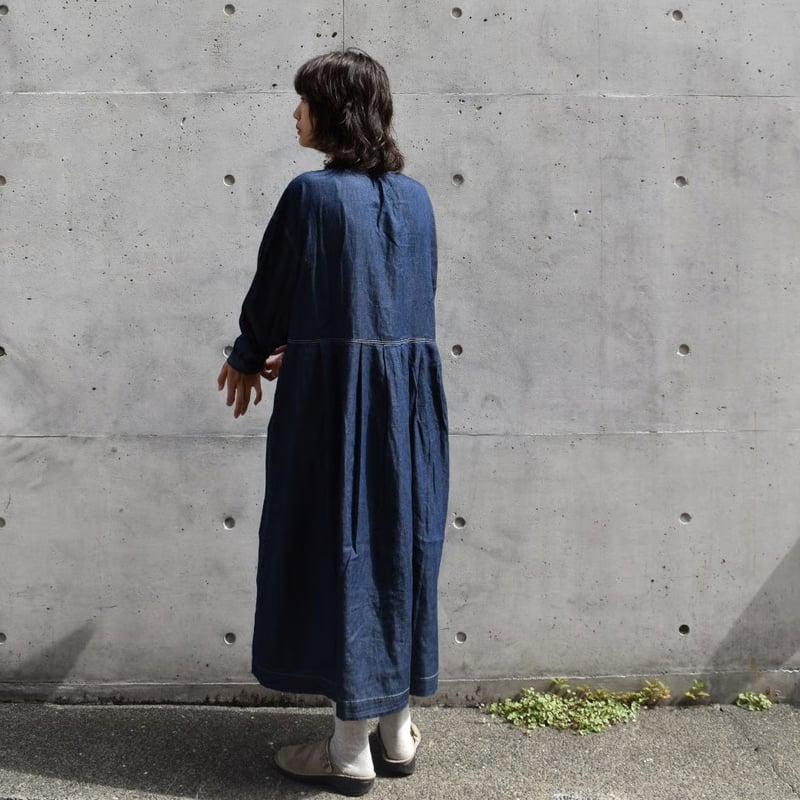 tumugu コットンリネンデニムワンピース | pivoine