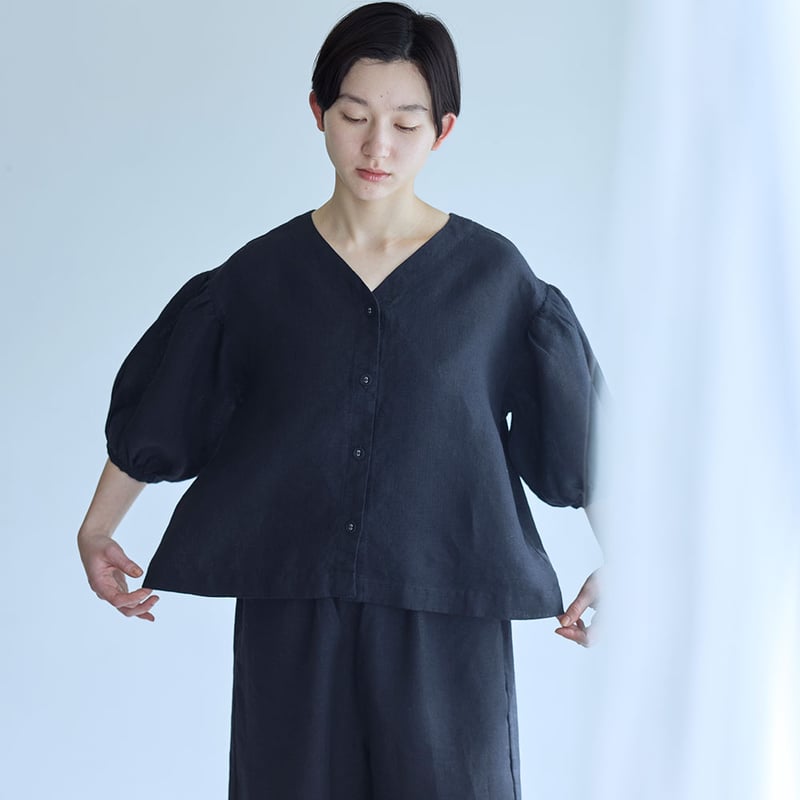 fog linen work エライザ トップ ブラック | pivoine