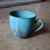 益子焼 ターコイズマグカップ ラウンド