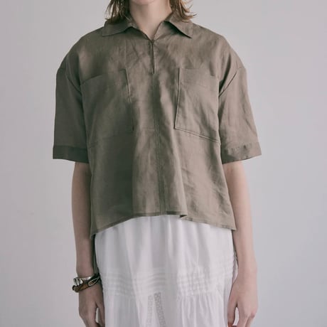 doux bleu シアーラミースキッパーブラウス