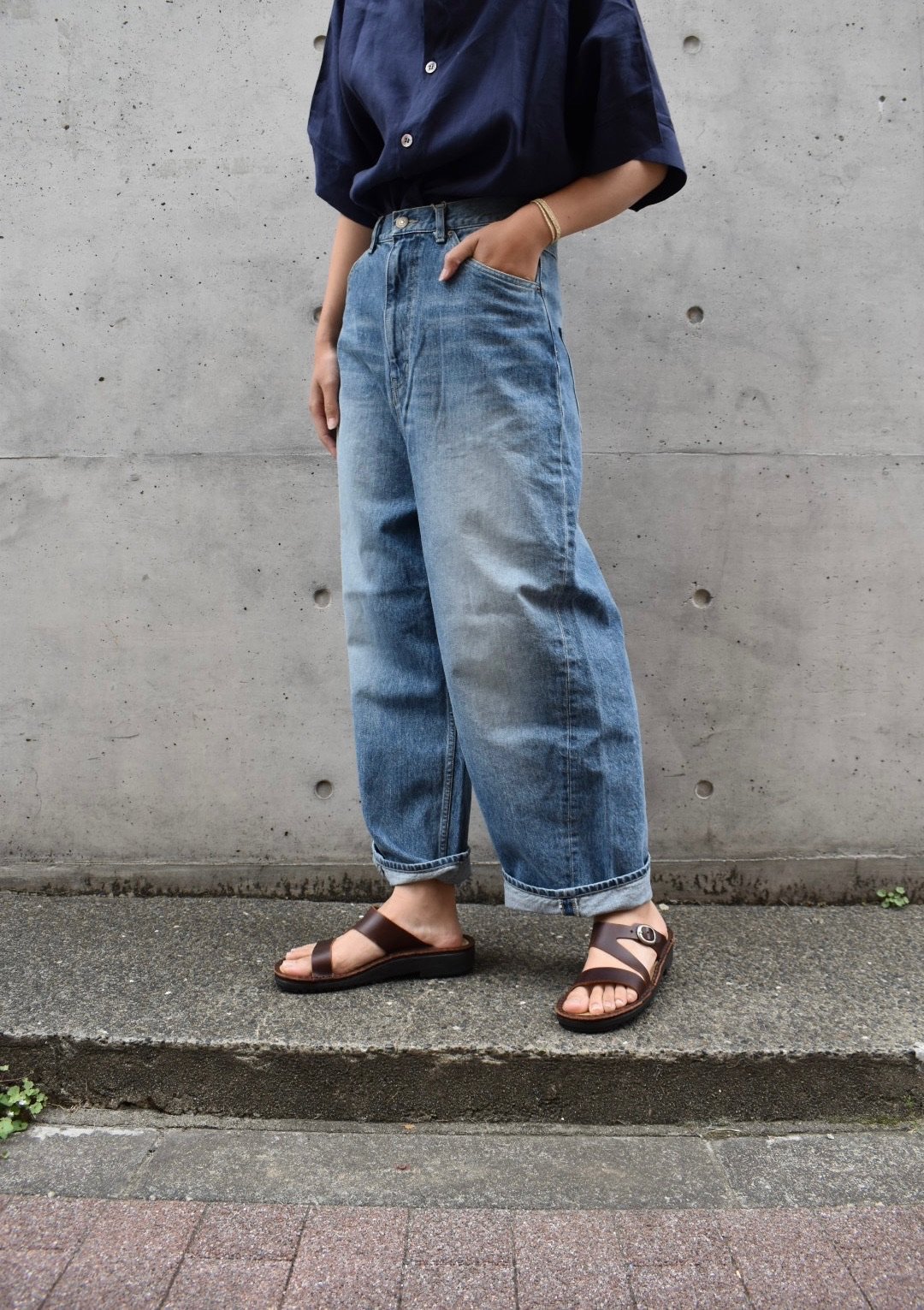 tumugu 12ozヴィンテージデニムワイドパンツ | pivoine