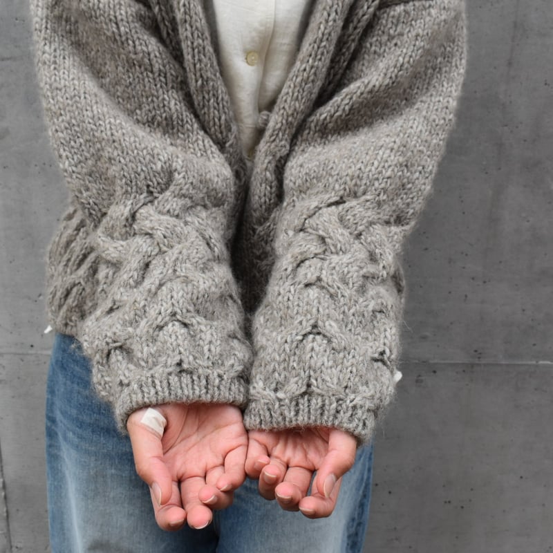 AP STUDIO ベビーアルパカVネックカーディガン グレー AP STUDIO