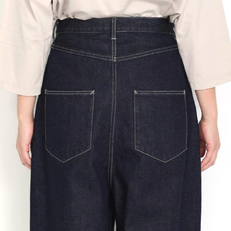 tumugu 12ozヴィンテージデニムワイドパンツ tumugu: 12ozヴィンテージデニム ワイドパンツ BLUE の通販
