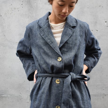 asabito リネンウールテーラーカラーコート