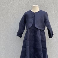 tita リネンボレロ付きワンピース ツイルネイビー kids
