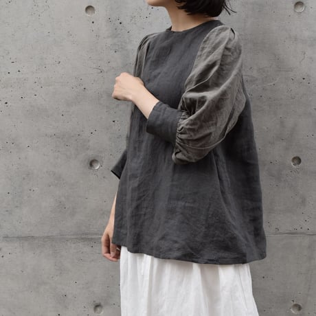asabito  タック七分袖ブラウス