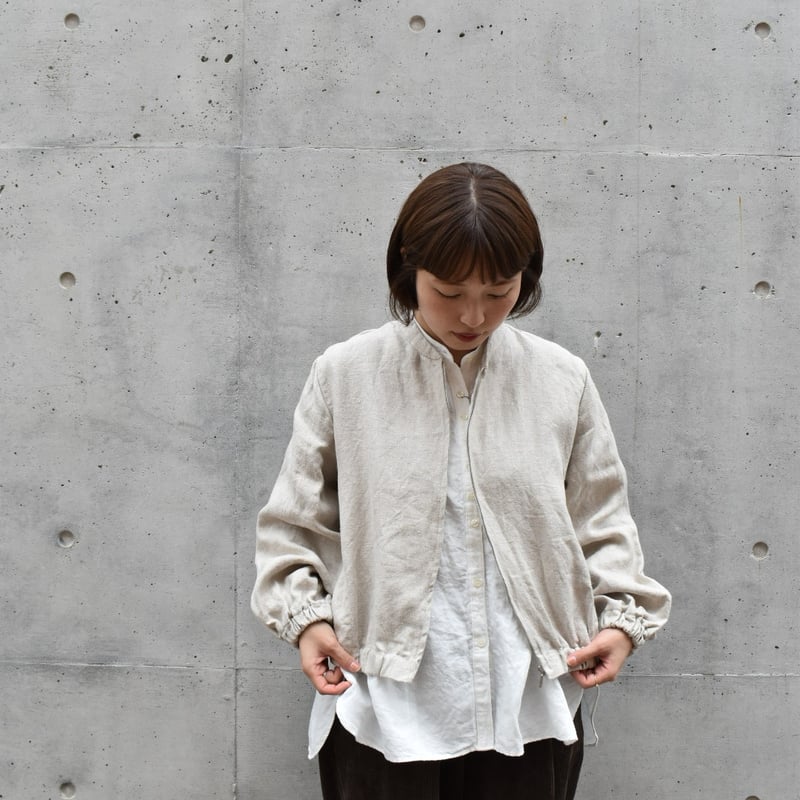 【イタリア製】John Varvatos ダブルジップ　リネンコットンブルゾン イタリア製】John Varvatos ダブルジップ リネンコットン