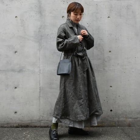 asabito リネンウールテーラーカラーコート
