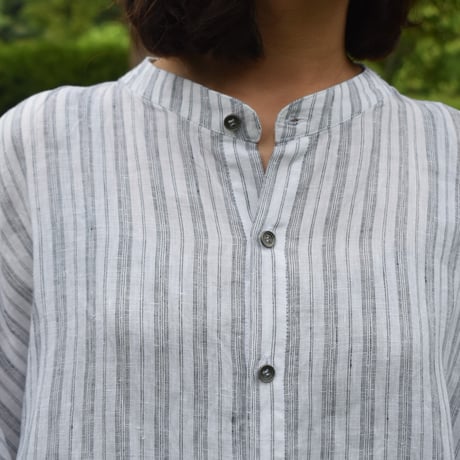 nuu バンドカラー半袖シャツ men’s