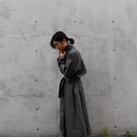 tita ウールリネンラップコート
