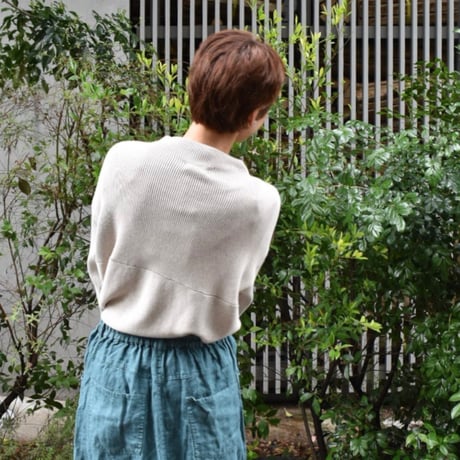 sisam オーガニックコットン コンパクトファネルネックトップ