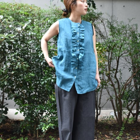 tita リネンフロントフリルブラウス