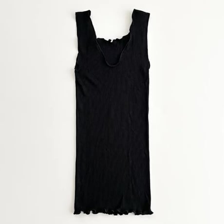 MAGLIFICIO MA.RE. コットンリブ フリルVカットタンクトップ