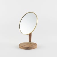 BRASS & WOOD スタンドミラー オーバル