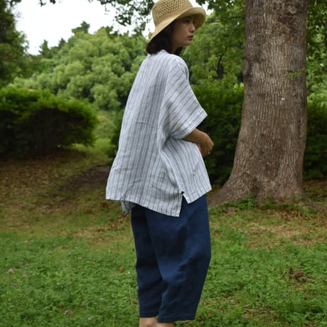 nuu バンドカラー半袖シャツ men’s
