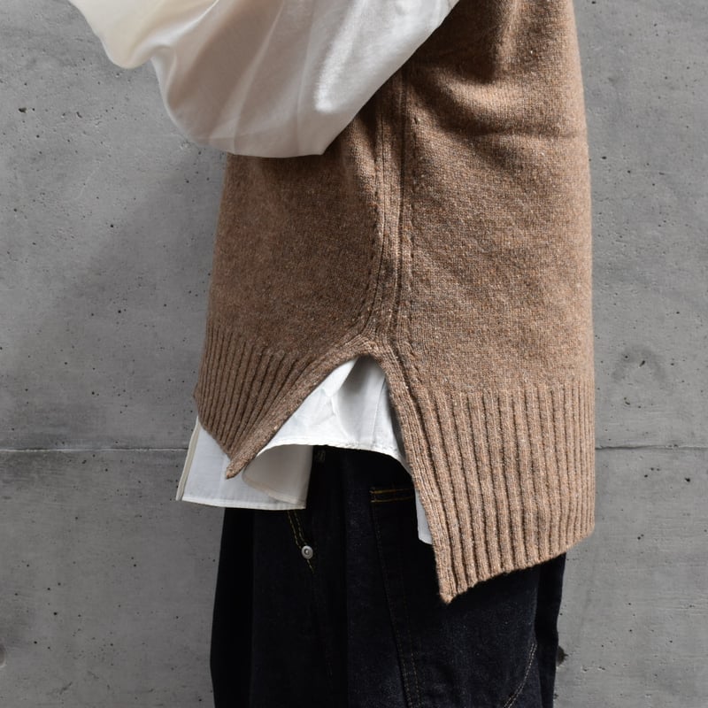 doux bleu EXファインメリノウールニットベスト | pivoine