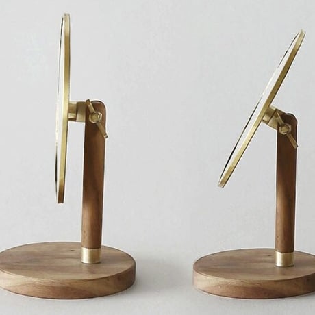 BRASS & WOOD スタンドミラー オーバル