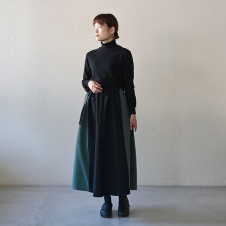sisam オーガニックコットンリブタートルネックトップ
