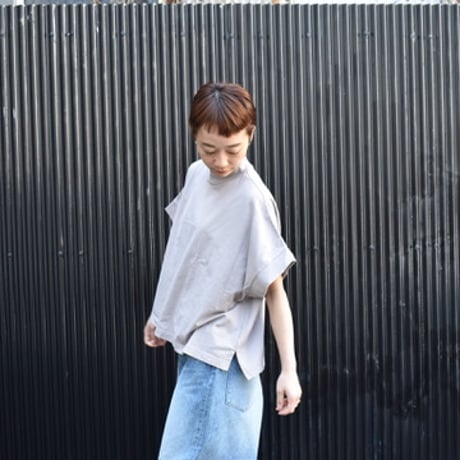 TISSU クラシック天竺モックネックドルマンTシャツ