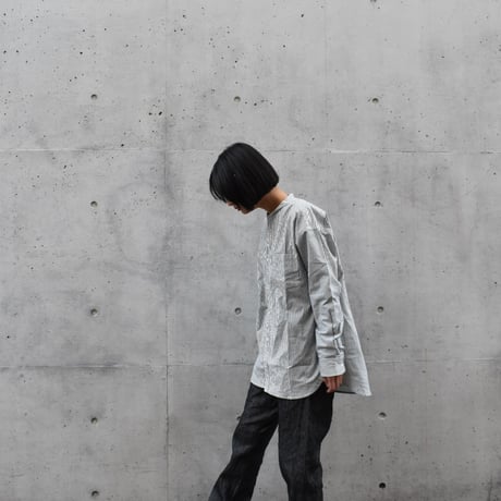 sisam タテシマキチントストライプシャツ