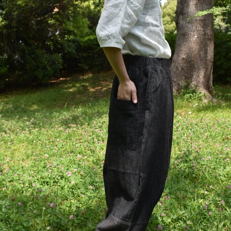 tumugu バイカラーコットンデニムパンツ