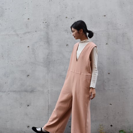 TISSU ウール圧縮天竺サロペットパンツ