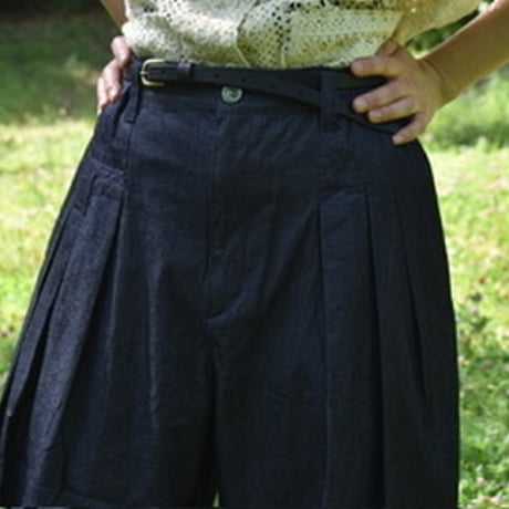 UNIVERSAL TISSU フレンチリネンサイドタックパンツ