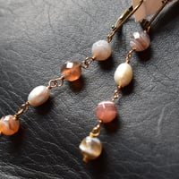 koaniani ボツワナアゲイト淡水パールピアス