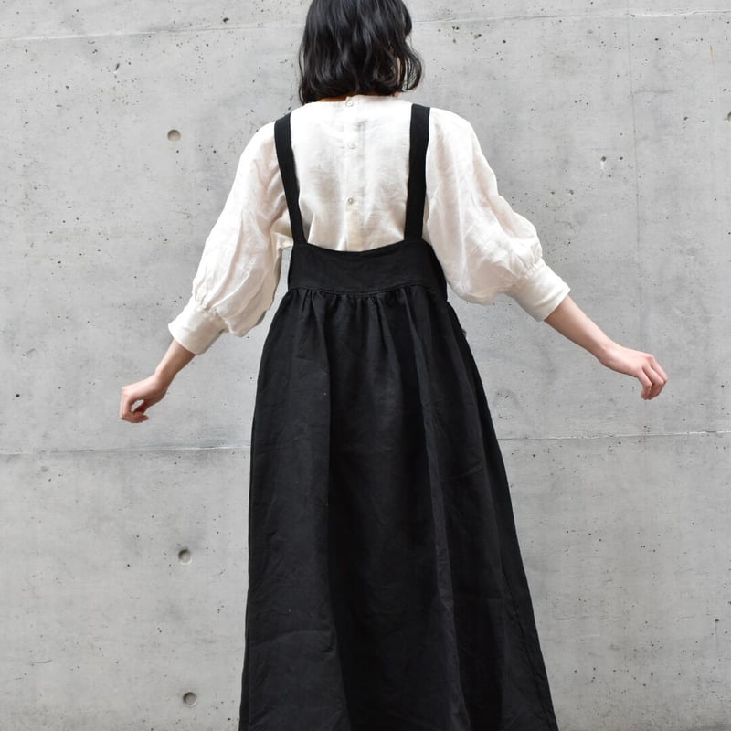 ヴィンテージファブリックエプロンワンピース 予約販売】tita ロングエプロンワンピース | pivoine