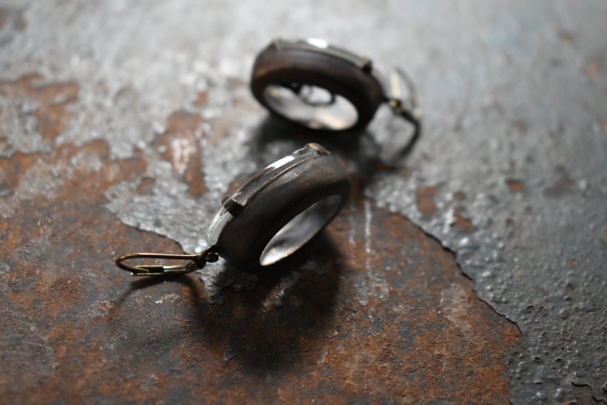 koaniani ドイツvintageインタリオガラスクラウンピアス | pivoine