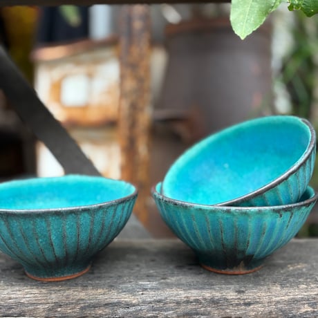 MURANO ムラノ 金彩 ターコイズブルー デザートカップ お碗 Vintage MURANO glass ash tray/ビンテージ ムラノガラス