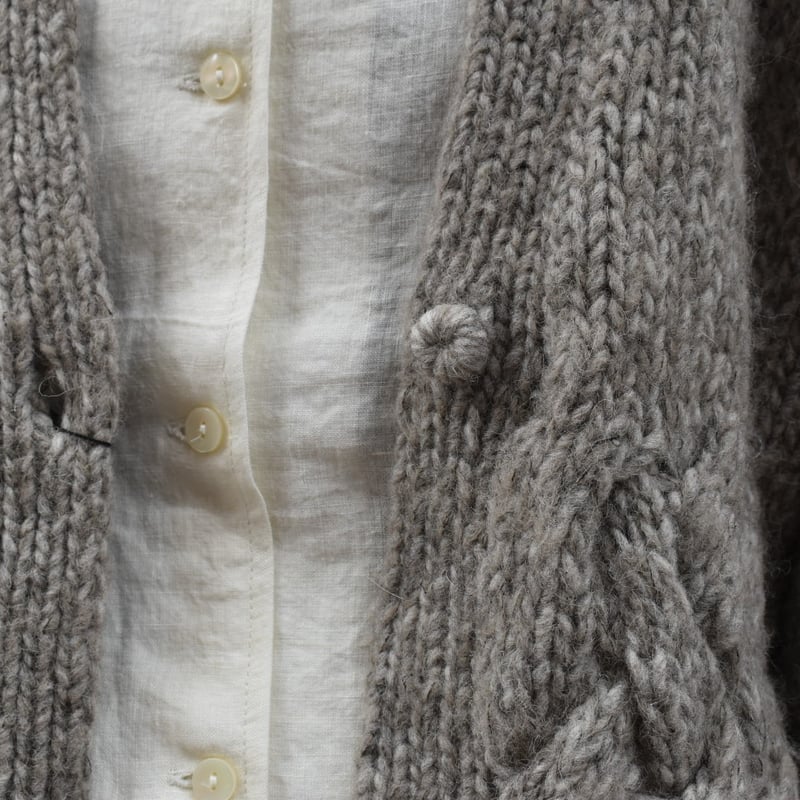 TONYWACK ベビーアルパカ ウール クルーネック カーディガン グレー M