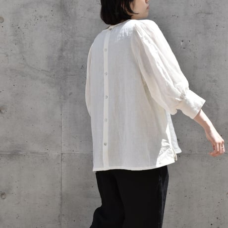 asabito  タック七分袖ブラウス
