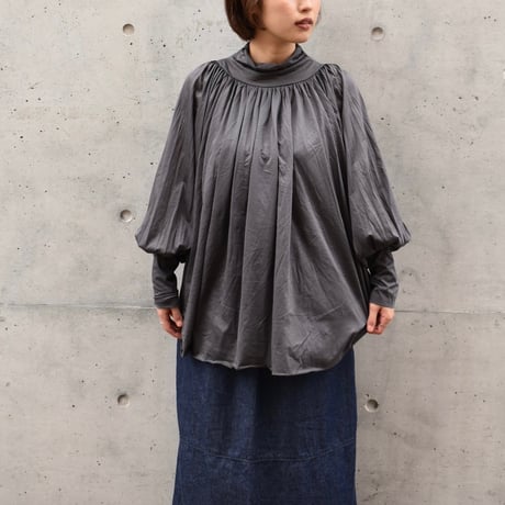 doux bleu タートルギャザーブラウス