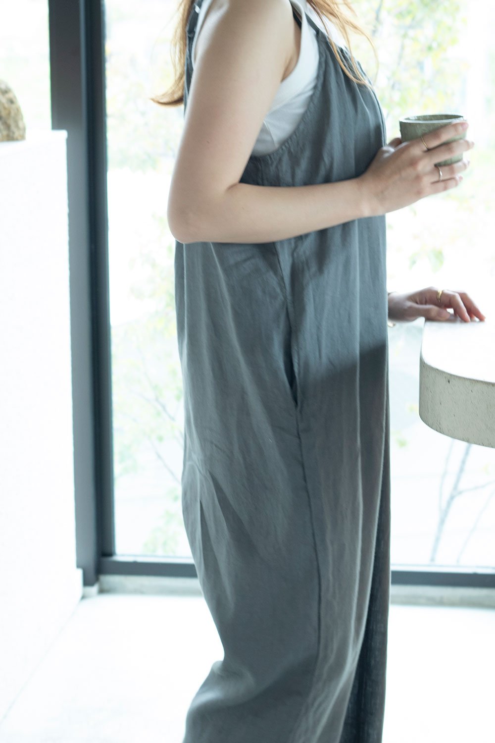 【美品】fog linen work カイリー サロペット fog linen work - フォグリネンfog linen カイリーサロペット