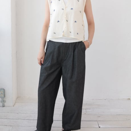 doux bleu コットン リブタンクトップ