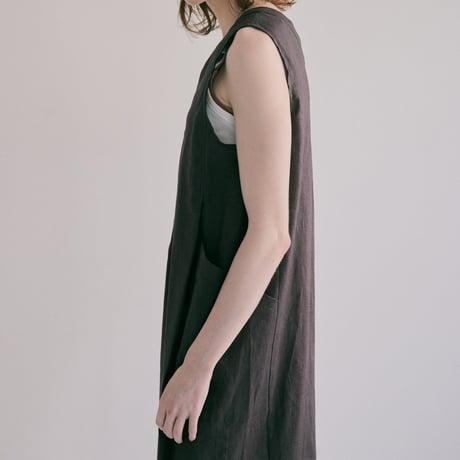doux bleu コットンリネンサロペット