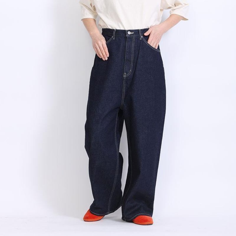 tumugu 12ozヴィンテージデニムワイドパンツ tumugu｜12ozヴィンテージデニム ワイドパンツ BLUE - AIDA