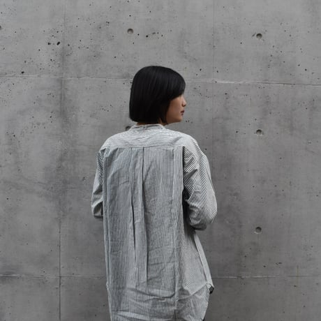 sisam タテシマキチントストライプシャツ