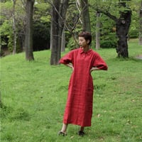 asabito フレンチリネンポロワンピース(ポケットなし)