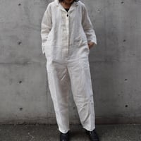 asabito リネン開襟ジャンプスーツ