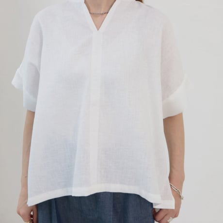 doux bleu コットンリネンスキッパーシャツ