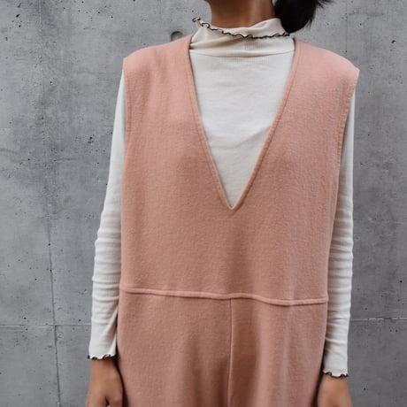 TISSU ウール圧縮天竺サロペットパンツ