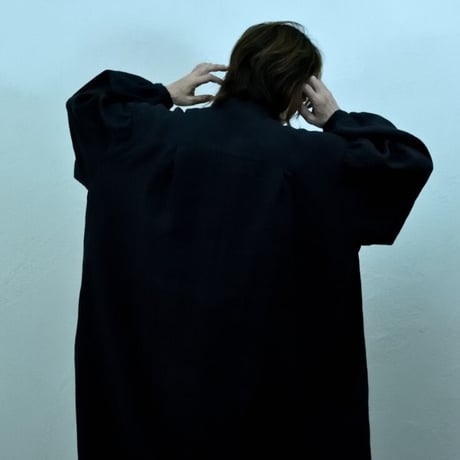 asabito フレンチリネンギャザースリーブクラシカルワンピース