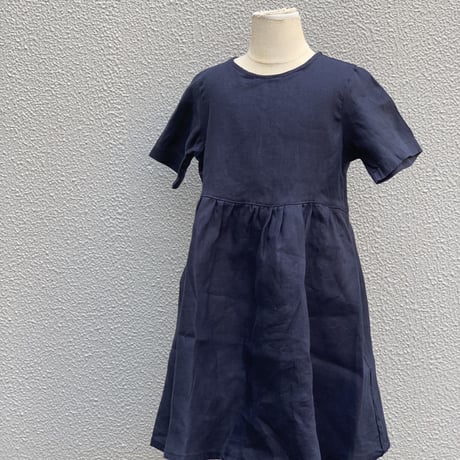 tita リネンボレロ付きワンピース ツイルネイビー kids