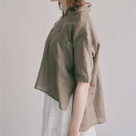 doux bleu シアーラミースキッパーブラウス
