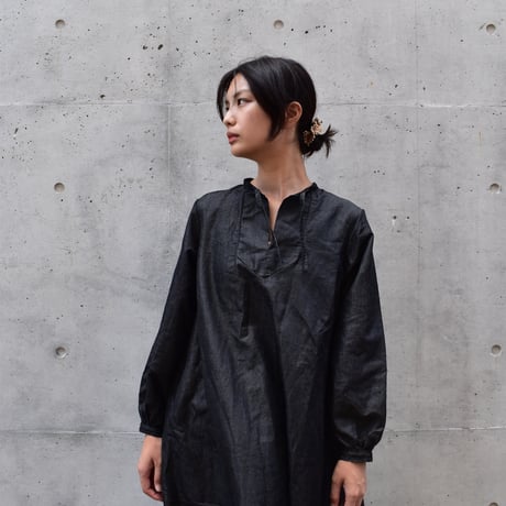 tita サイドタックワンピース　リネンデニム